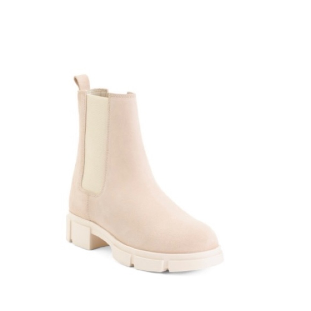NEW NWT NIB Cruza Tendencia Suede Leather Wedge Boots Natural PORTUGAL 37 Lug